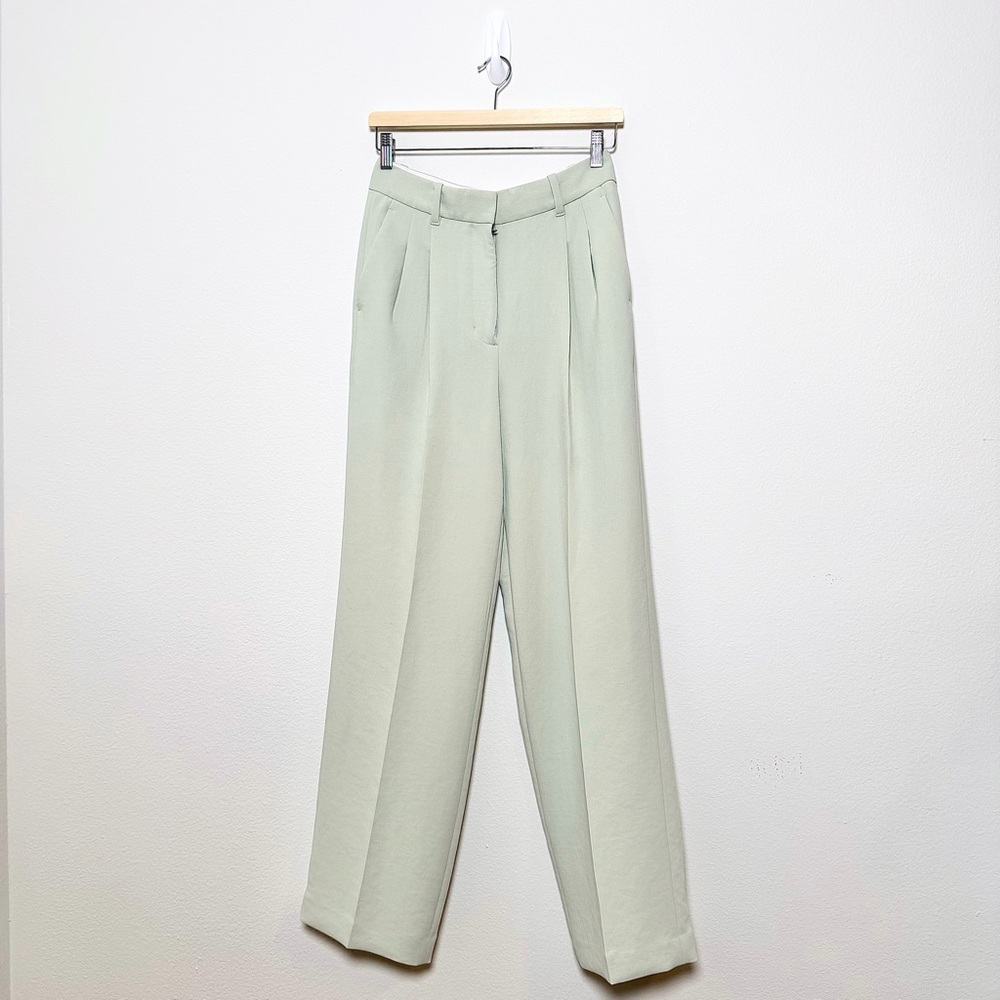 Aritzia Wilfred Effortless Pant Sage Green Tailored Trouser 4